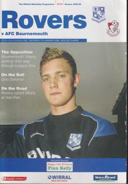 Tranmere Rovers v AFC Bournemouth Match Programme 2006-01-07